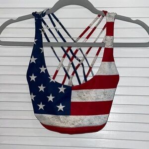 Born Primitive Red and White Crop Tank Top